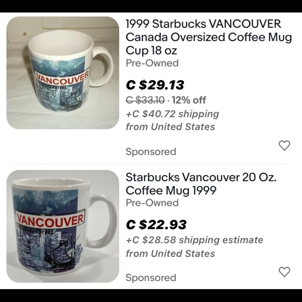 Vintage Starbucks “Vancouver” 20oz mug - Picture 10 of 10